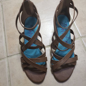 Blowfish Strappy Sandals, Brown, Sz 7.5
